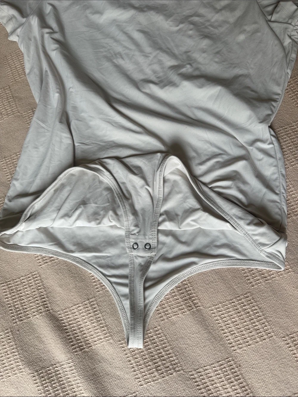 Abercrombie & Fitch White Short-Sleeve Bodysuit